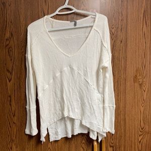 Paper crane long sleeve waffle shirt